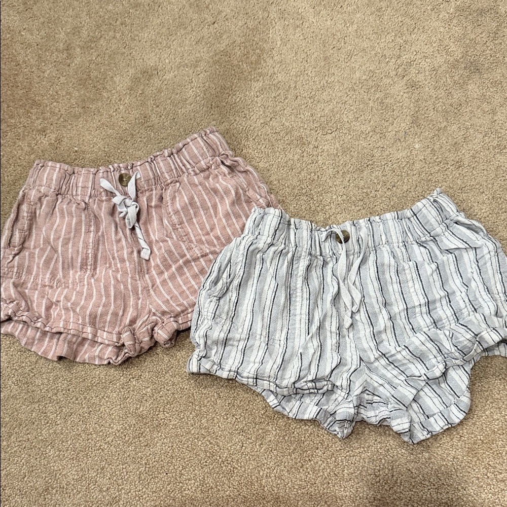 Streetwear Society Pink and Gray Striped Athletic Shorts